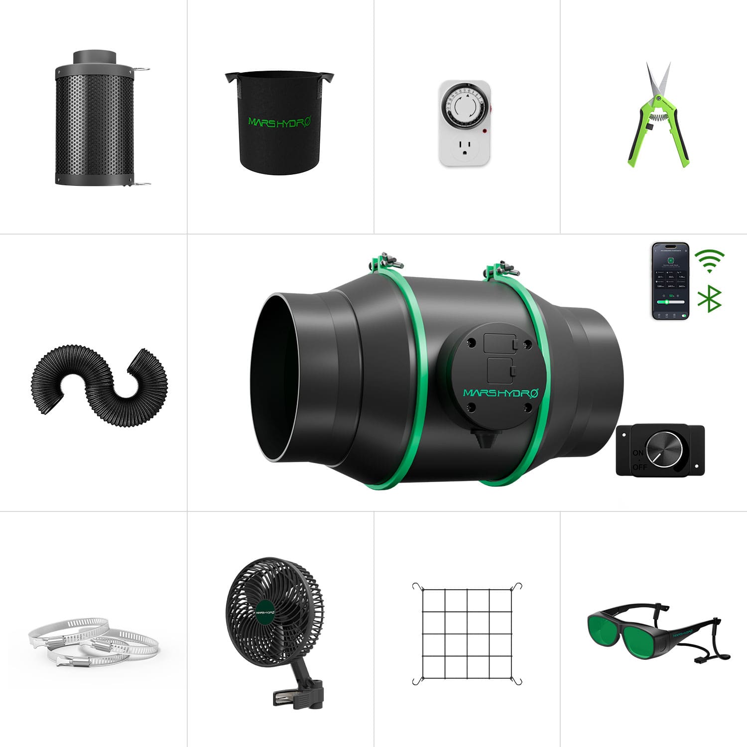 Easy Start Bundle – 2025 Mars Hydro 6″ (150 mm) iFresh Komplettes Lüfter-Kit
