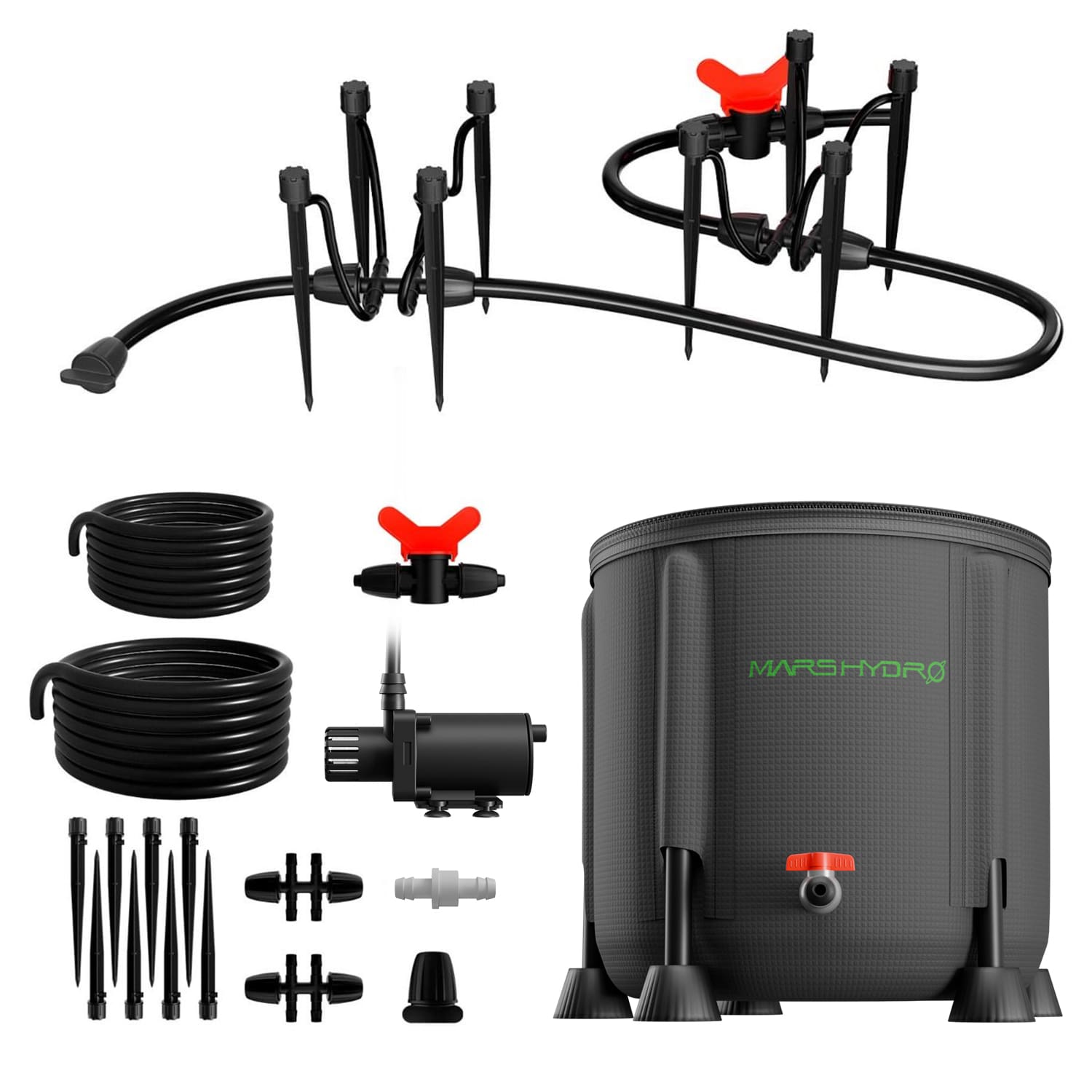 Mars Hydro New Foldable Bucket Drip Irrigation Kit Adjustable Premium Watering System