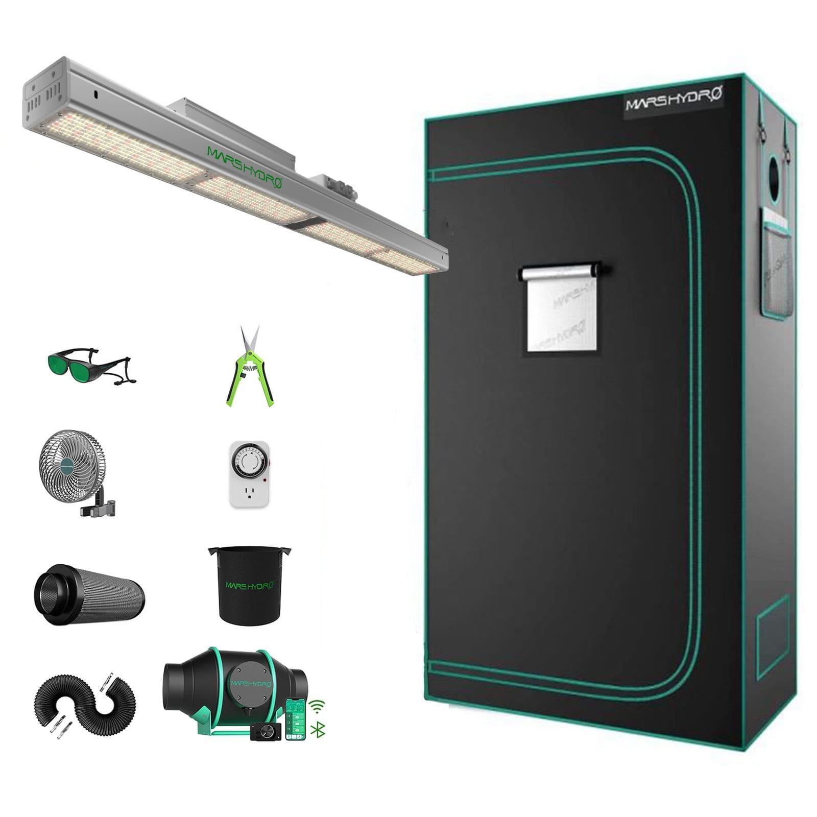 Mars Hydro SP3000 led grow lampe+120x60x180cm growbox komplettset mit Ifresh Fan