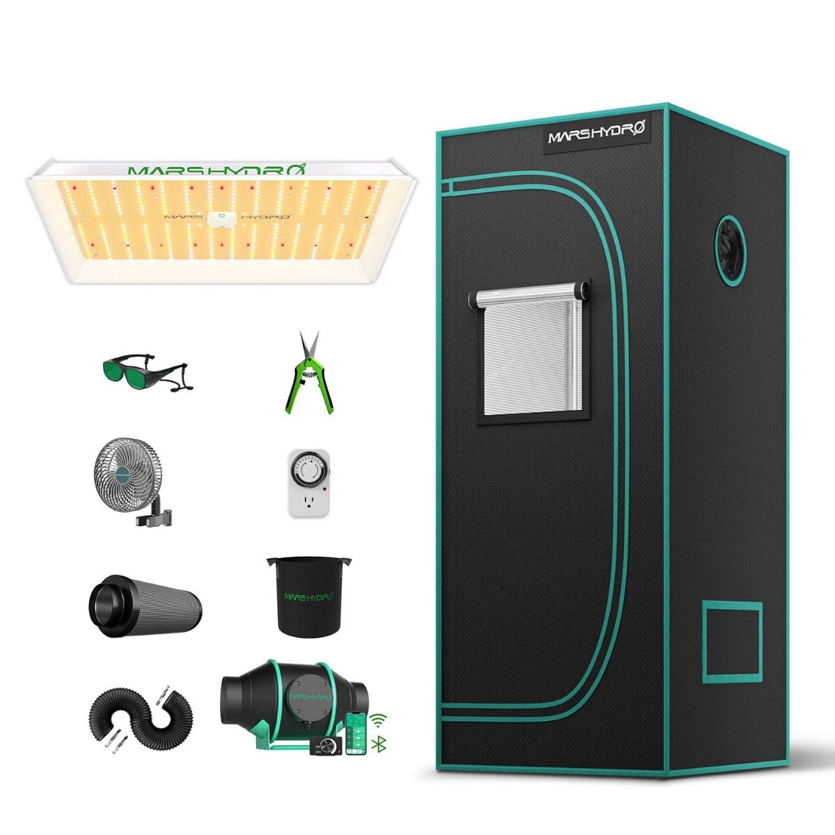 Mars Hydro TS 1000 pflanzenlampe led+70x70x160cm grow zelt+4inch ifresh Growbox Komplettset